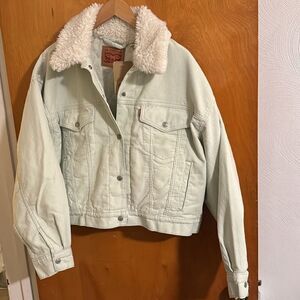 Corduroy Jacket Womens Large Levis Green